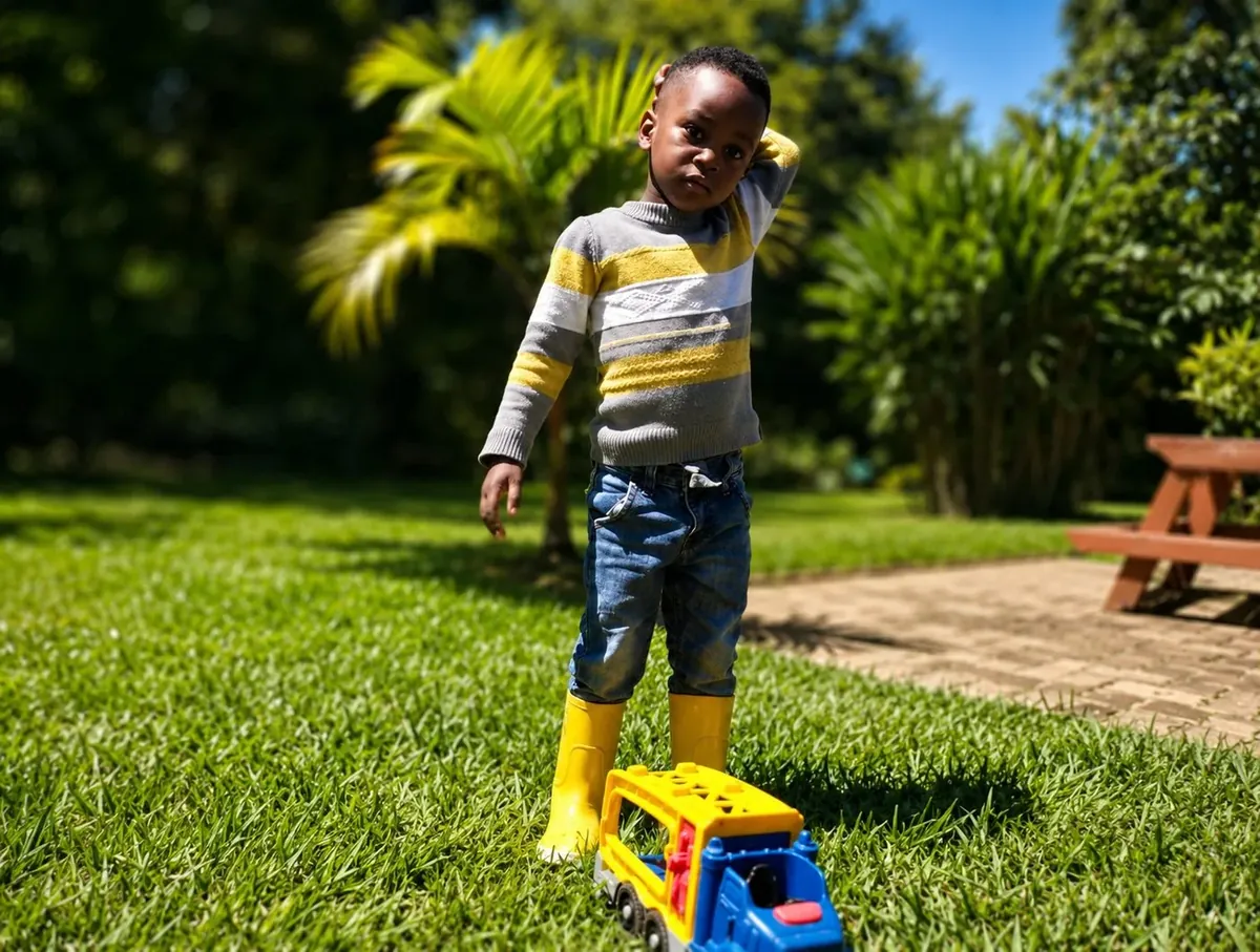Outdoor play on the lawn