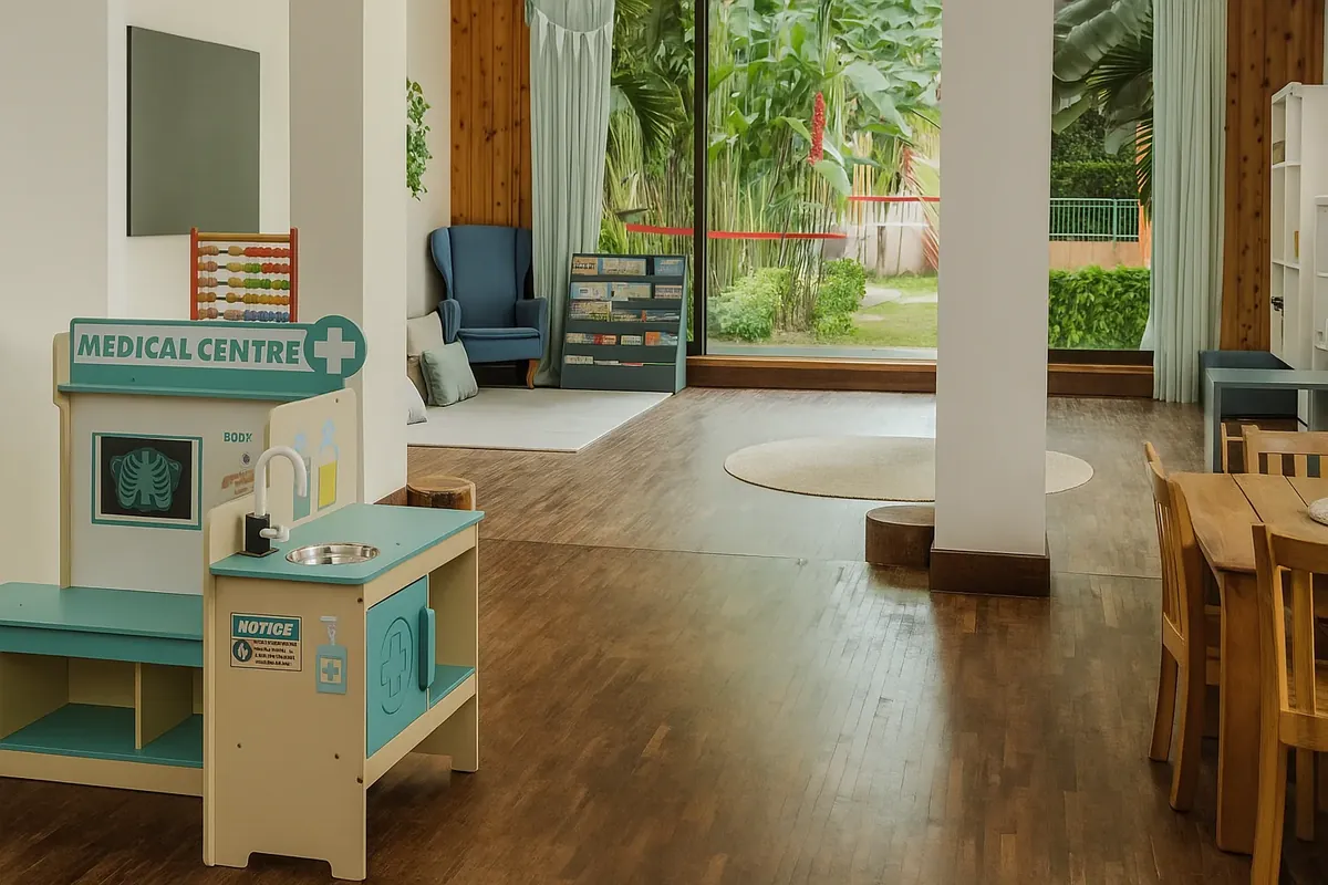 Dramatic play medical centre room at The Little Nest